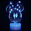 Disney Mickey Minnie Mouse 3D LED Lamp Anime Figures Night Light Table Lamps USB Sleep Neon Lights Home Decor Kids Birthday Gift