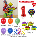50Pcs Teenage Mutant Ninja Turtles American Animated Characters Superhero Warriors Red Numbers Birthday Party Decoration Balloon