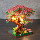 Miniatur-Sakura-Baum-Bausteine-Set, DIY-Kirschblüten-Bausteine mit Licht, Baumhausmodell-Ornament, romantisches Geschenk für Freundin