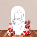 Pregnant Woman Silhouette Arch Backdrop Cover Minimalist Maternity Mother Baby Shower Party Decor Gender Reveal Background