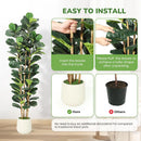 5/6/7 FT Artificial Fiddle Leaf Fig Tree with Pot Faux Trees with Artificial Plants Fiddle Leaves Greenery Fake Tree for Home