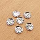 50Pcs 14-25mm Brooch Base Round Blank Tray Brooches Ring Earring Beaded Back Hole Pad Mesh Cabochon Bezel Setting Jewelry Making