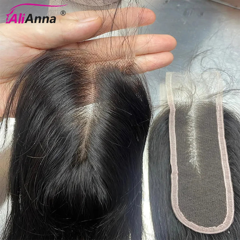 2x6 HD Lace Closure Human Hair Pre Plucked With Baby Hair For Women 14-24 Inch Transparent Straight Closure Fast Shipping