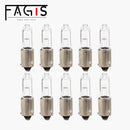 Fagis 10 Pcs 1156 BAY9S H21W 12V 24V 21W Halogen Brake Indicator Signal Lamp Car Light Bulb Quartz Glass Auto Clearance Light
