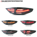 LED Tail Lights for Ford Fusion Mondeo 2013-2016 Dynamic Animation Sequential Turn Signal Black Rear Lamps Assembly