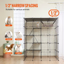 SucceBuy Large Cat Cage Detachable Metal Wire Cat Enclosure with Front Doors Hammock Ramp ladders Crate Exercise Place for Cat