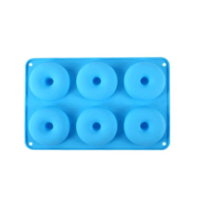 6 Donut Cake Silicone Molds Kitchen Baking Cookie Mold High Temperature Resistant Baking Tray Donut Making Mold Cake Accessories