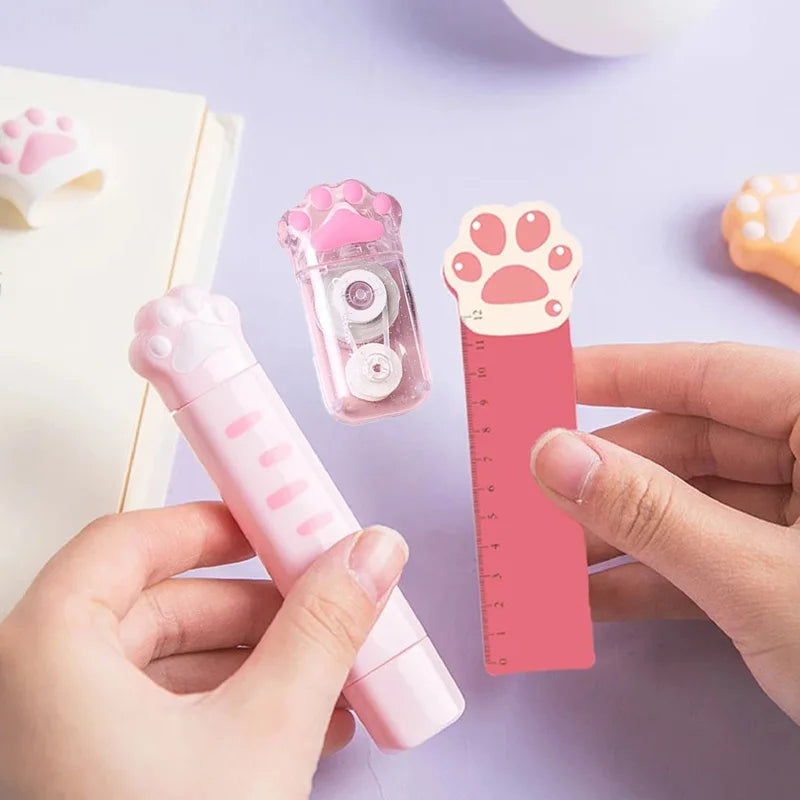 2Pcs Cat Claw Correction Tape Kawaii Portable Large Capacity Correction Tape Creative Cute School Supplies Stationery