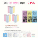 Mini Pocket Printer 5 Rolls Of Self-Adhesive Paper Portable Thermal Printer For Printer Suitable For Home Office Study And Work