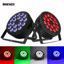 SHEHDS LED Flat Par Lighting18x12W RGBW/18x18W RGBWA+UV Aluminum Flat Par DJ Light For Disco Christmas Lights Audience