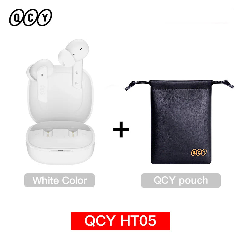QCY HT05 ANC Wireless Earphones 40dB Active Noise Cancelling Bluetooth 5.2 Headphones 6 Mic ENC HD Call Headset TWS Earbuds