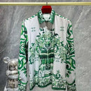 2025 men's European and American popular luxury fashion printed long sleeved shirt, high-quality and comfortable button up top
