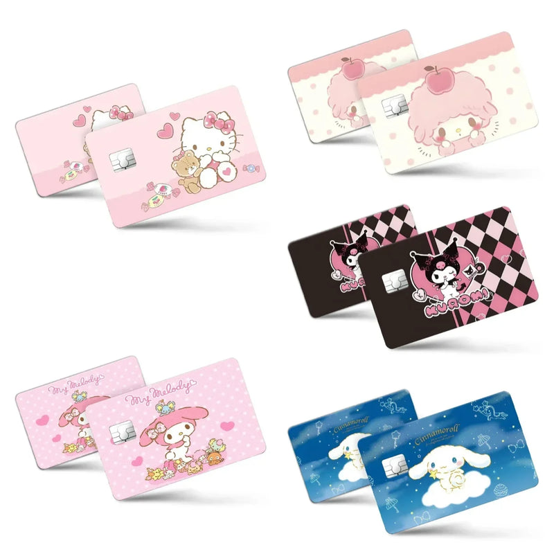 Sanrio Various Anime Bank Credit Cards Bus Pass Stickers Cool Decoration Waterproof and Scratch Resistant Stickers Toys Gifts