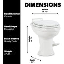 320 Series Standard Height Gravity RV Toilet with Elongated Ceramic Bowl