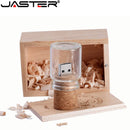 JASTER New arrival messenger bottle usb 2.0 memory stick glass drift bottle usb flash drives wooden cork pendrive 16GB 32GB 64GB