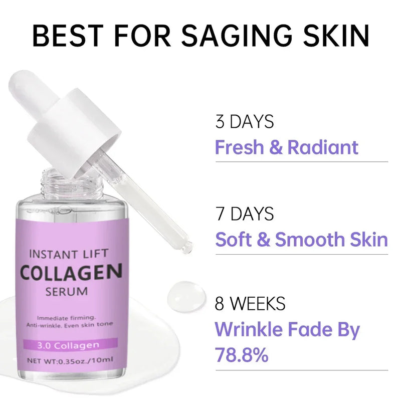 Collagen Face Serum Wrinkle Removal Anti Aging Hyaluronic Acid Forehead Fine Lines Lifting Facial Serum Skin Care Beauty