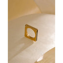 Yhpup Minimalist Geometric Square Stainless Steel Ring  Acrylic Fashion Simple Temperament Occident Ring for Women Jewelry