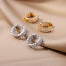 Rainbow Cibic Zircon Hoop Earrings For Women Gold Plated Stainless Steel Square Earring 2023 Luxury Aesthetic Jewelry aretes