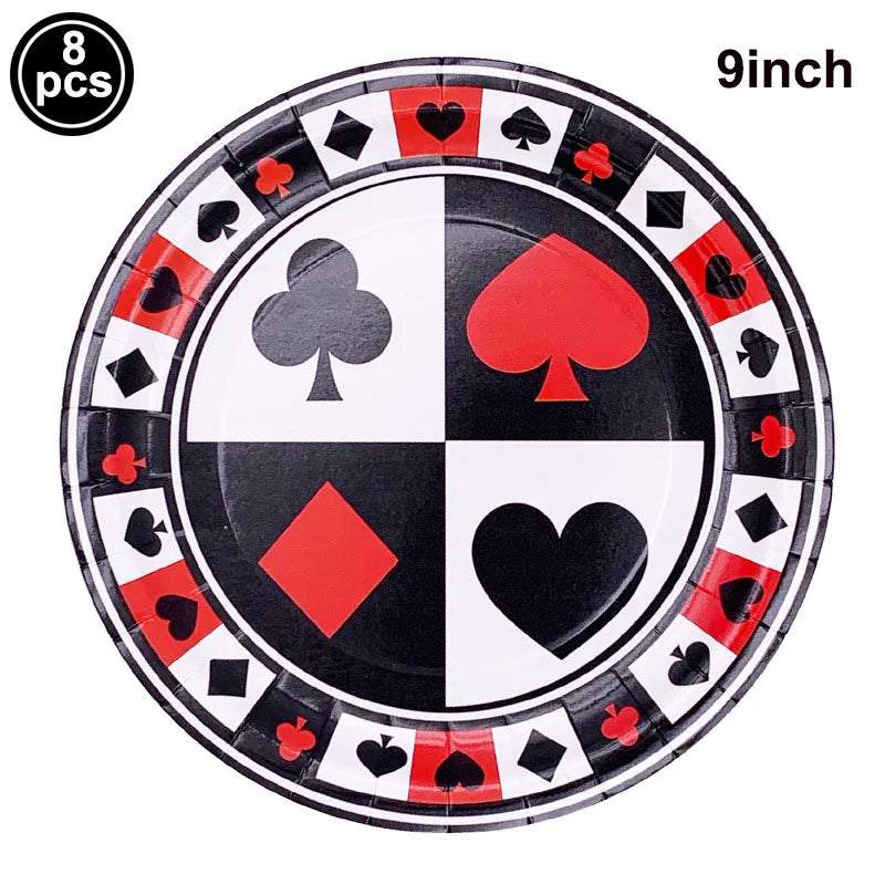 Casino Table Runner Decor Las Vegas Table Cover Poker Night Themed Table Decoration Casino Playing Card Birthday Party Supplies