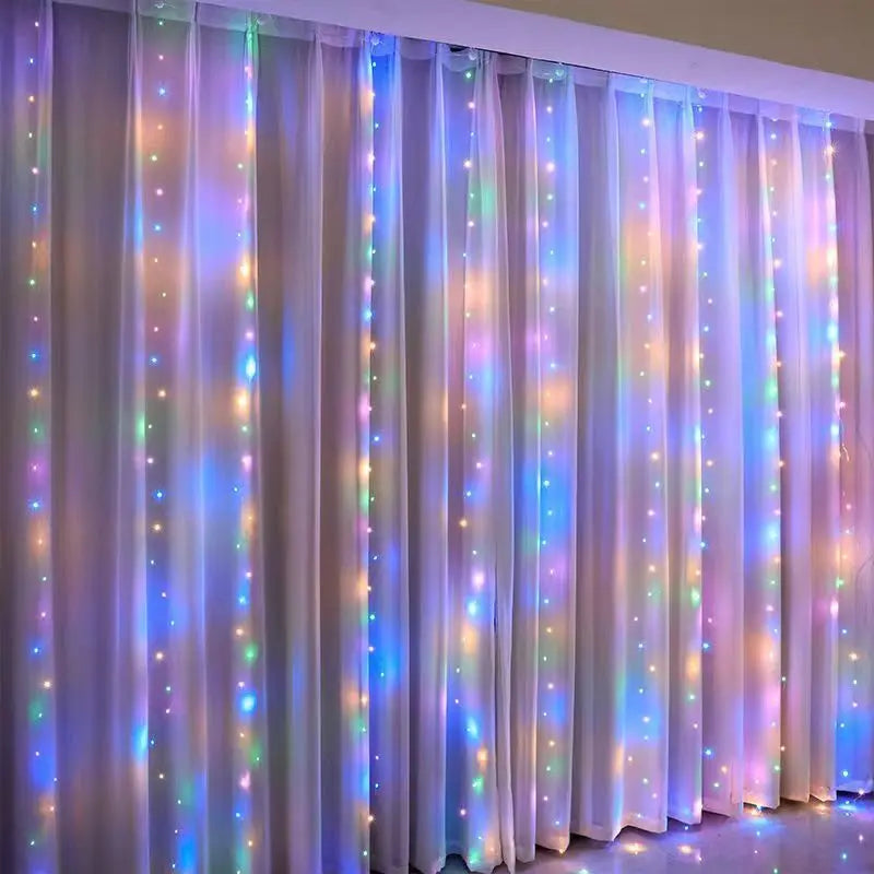 LED 8 Mode Christmas Light USB Curtain String Light Holiday Decor 3M 4M 6M Fairy Light Garland Wedding Party Birthday Decoration