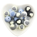 10pc/Lot  Valentines Day Silicone Beads Focal Heart Round Marking DIY Necklace Baby Pacifier Chain Beads For Making Jewelry