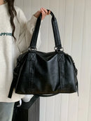 Large Capacity Black Shoulder Bags For Women Large Shopper Bag Solid Color Soft Leather Crossbody Handbags Lady Travel Tote bags