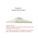 3x3m Canopy Replacement Top Canopy Cover Replacement 118"x118" Double Tiered Gazebo Covers for Yard Patio Garden Canopy Sunshade