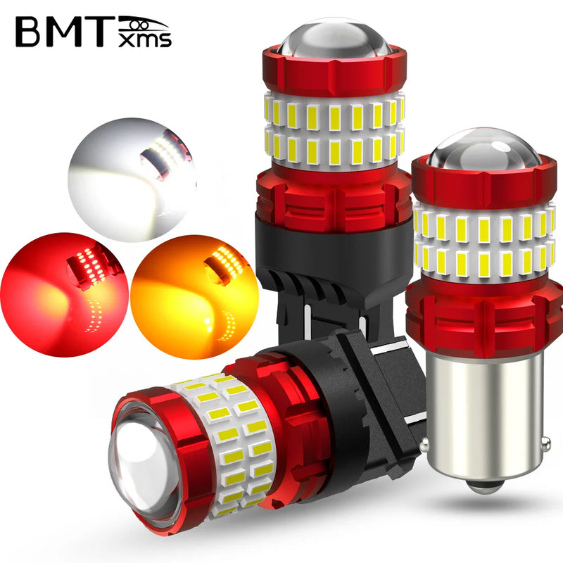 BMTxms 2x Car LED Light P21W 1156 BA15S 1157 P21/5W BAY15D T20 W21W 3157 P27 5W Auto Brake Lamp Reversing Daytime Running Lights