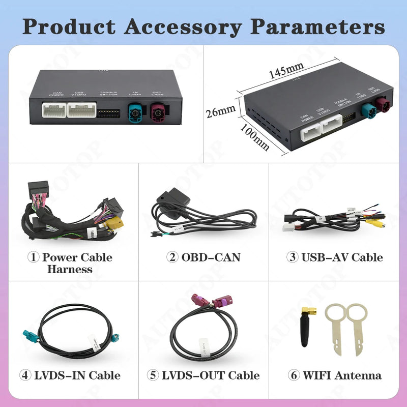 AUTOTOP Car Modification Module Wireless Carplay Android Auto For Volkswagen Touareg RNS850 2011-2015 Voice Control Mirror Link