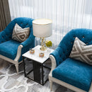 Luxury White Square Marble Coffee Table, Modern Side & End Table for Living Room, Bedroom, Sofa Couch or Balcony