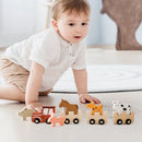 Montessori Toys Baby Animal Train Toys Wooden Animal Stacking Toy Blocks Game Hands-on Queuing Ability Educational Children Gift