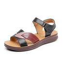 New genuine leather soft sole comfortable sandals with leaf logo Mom's shoes Women's sandals Office hiking Summer hot selling