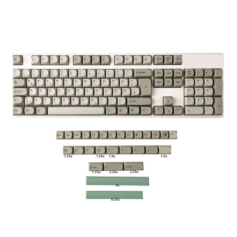 133 MA Dye Sub 9009 PBT German French QWERTZ AZERTY Keycap Mac Style For MX Mechanical Keyboard Filco 104 TKL 61 68 75 84 96 104