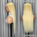 40Inch Straight Blonde 613 Blonde Human Hair Lace Frontal Wig 13x6 Transparent Blonde Lace Front Wigs Pre Plucked Human Hair Wig
