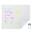 2Pc Whiteboard Dry Erase Board Sticker Wall Sticker Self Adhesive Backing Roll with Markers for Wall Office Home Classroom White