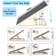 BRIEFNESS Multi-Purpose Car High Bed Pet Ramp with Non-Slip Carpet Adjustable Folding Pet Ladder Convenient Auxiliary Steps