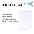 UHF 860-960Mhz Long Read Range White Card Passive UHF RFID PVC Card for Access Management