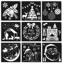 12PCS/Pack Christmas Painting Stencil Christmas Decoration Supplies