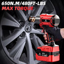 AVHRIT 1/2"Brushless Cordless Impact Wrench 650Nm(480Ft-lbs) 2200RPM w/ 2x4Ah Battery Kit & Sockets-Heavy Duty for Car/Truck/DIY