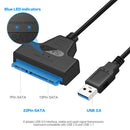 SATA to USB 3.0 / 2.0 Type C Cable Up to 6 Gbps for 2.5 Inch External HDD SSD Hard Drive 22 Pin Adapter to Sata III for PC