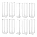 10Pcs Acrylic Vase Wedding Flower Stands Set, 23.6"H Clear Column Rack Geometric Display Stand for Home Party Wedding Decor