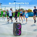 W-KING 250W MAX Party Wireless Bluetooth Speaker Portable Speaker 12 Custom Deep Bass Powerful Boom Box Design with USB Playback