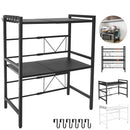 Microwave Oven Rack Seasoning Shelf Bilayer Oven Storage Rack Retractable Countertop Organizer Kitchen Accessories