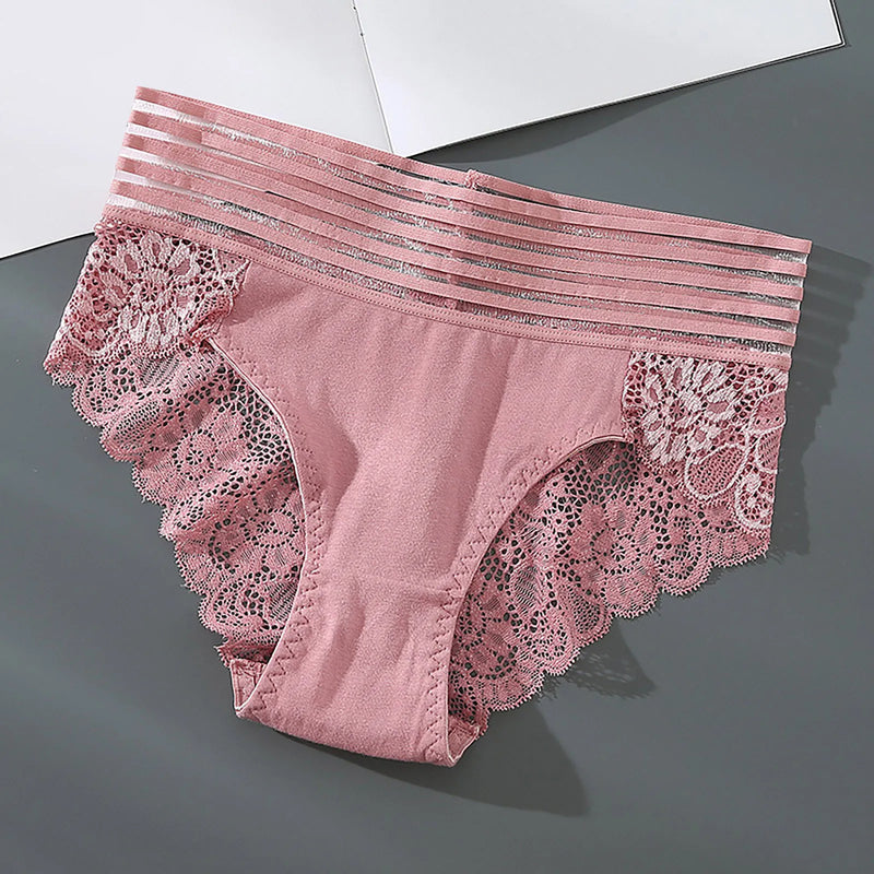 Lingerie Panties For Women Pack Sexy Cotton High Waist Lace Breathable Comfortable Panties For Ladies Lace Lingerie Underwear