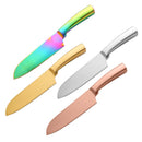 Santoku Scharfes Hackmesser Edelstahl Kochmesser Obst-Schälmesser Fleisch-Fisch-Filetiermesser Küchenutensil