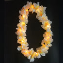1pcs White Hawaiian Leis Masquerade Beach  Tropical Glow Party Light Up Flower Necklace Headband with LED Light Wedding Festival