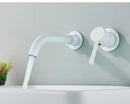 Black Basin Faucet Wall Mounted Gold 360° Rotating Bathroom Sink Faucets Embedded Hot Cold Water Mixer Tap Dual Hole Basin Crane