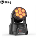 U`King 50W Moving Head Bühnenlichter 7X4W RGBW 4IN1 LEDs Beam Spot Licht für Disco DJ Musik Party Tanz Club Bühnenbeleuchtung