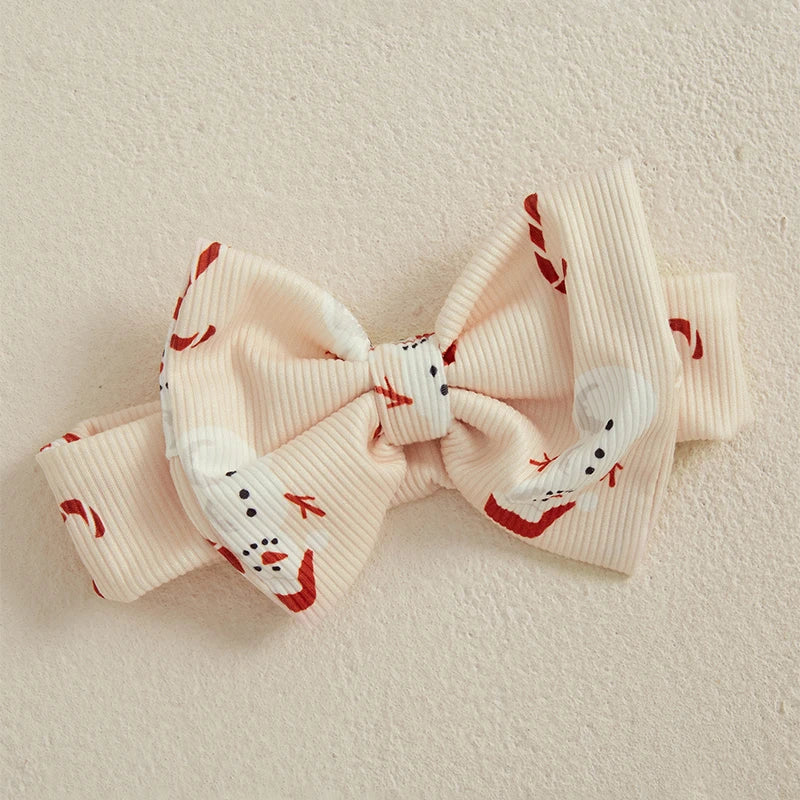 Toddler Christmas Romper Set with Matching Headband Festive Snowman and Snowflake Print Zip Up Jumpsuit for Baby Girl