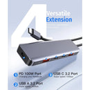 Getatek USB C Hub 10 Gbit/s USB C Splitter 100W Stromaufladung USB 3.2 Hub für Laptop MacBook Air/Pro iPhone 15/15 Pro/15 Pro Max